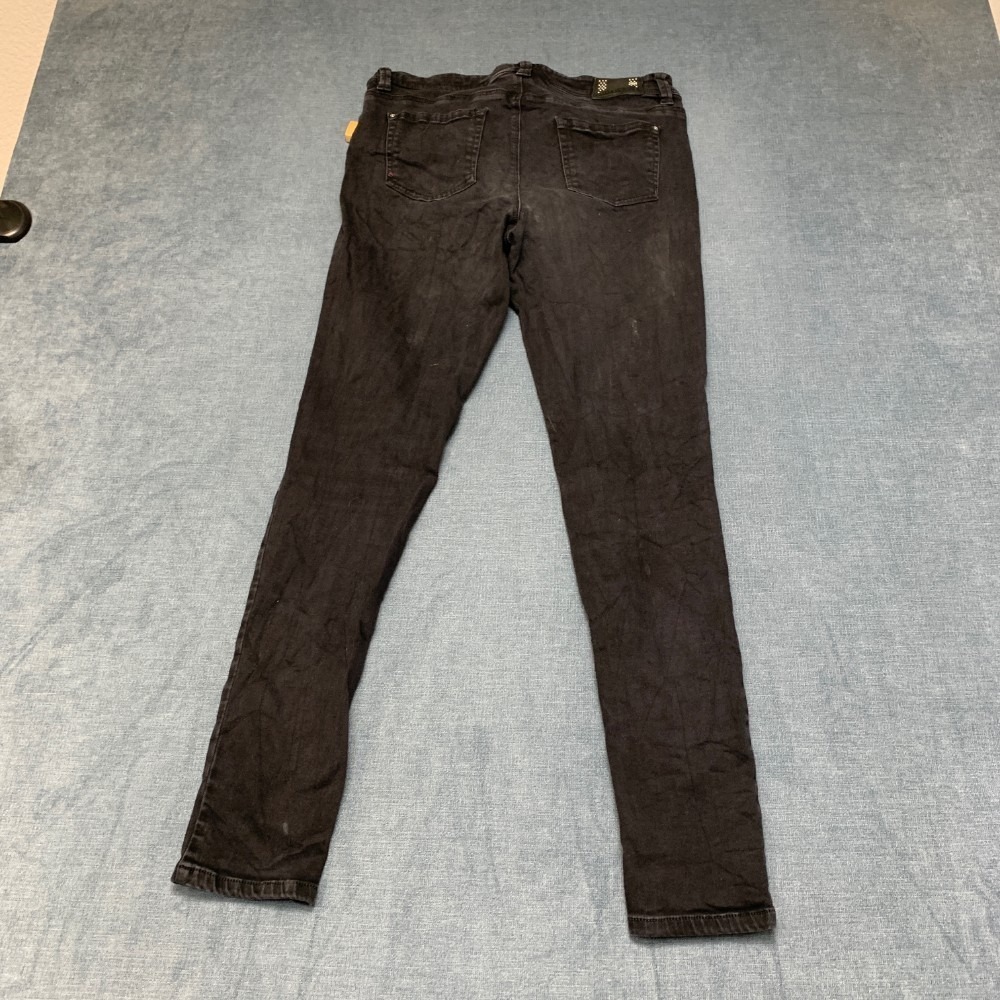 Trend Line By Raffaello Rossi Jeans Womens 29 Black Denim Animal Print Slim Fit